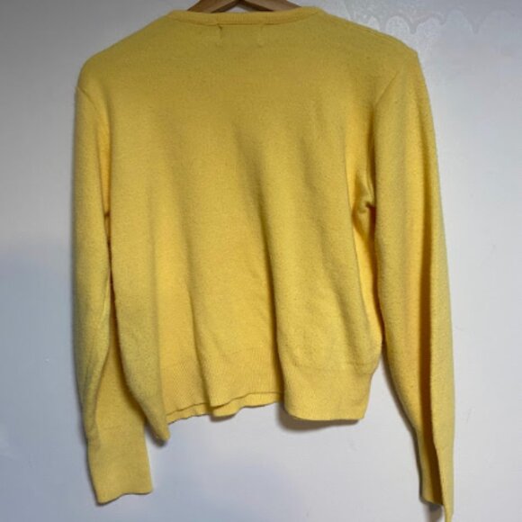 Vintage Challenger Yellow Orlon Acrylic V-Neck Women's Sweater Size L - Picture 9 of 10